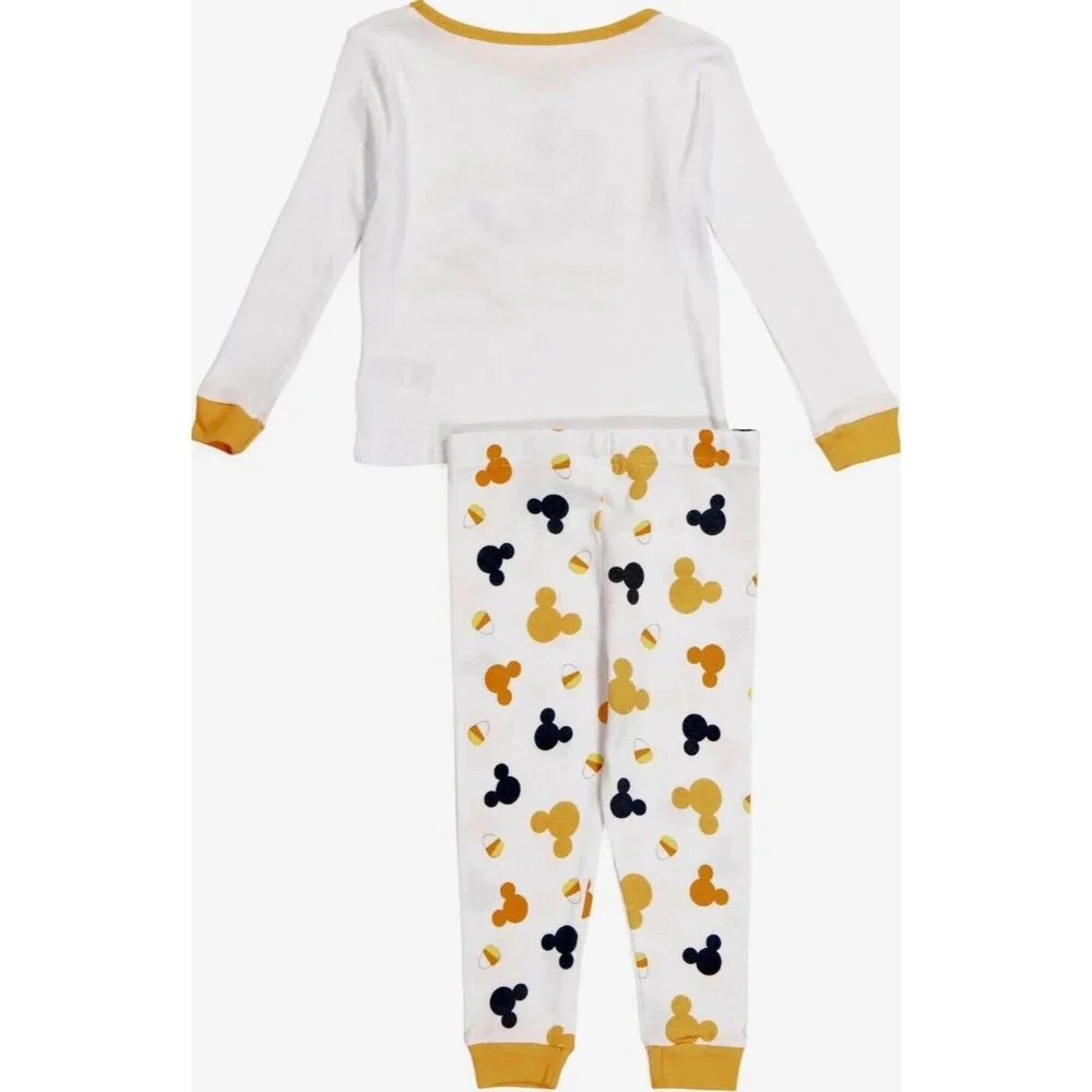 DISNEY Mickey Mouse 2‎ Pc Pajama Set Girl's Sz 18 mos. Orange Spookie Cotton NWT